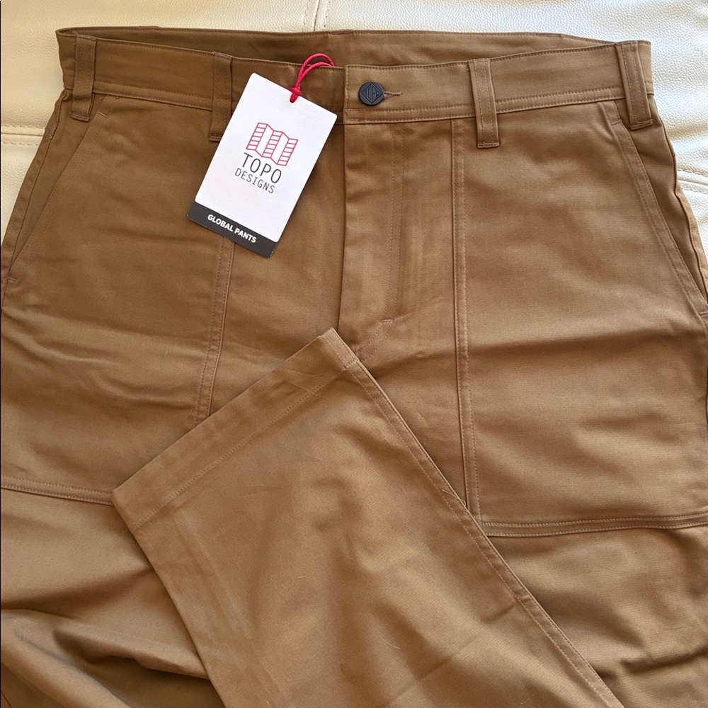 Topo Designs Men's Global Pants Dark Khaki 32 NWT